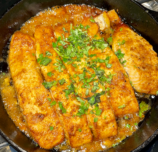 garlic and herbs salmon fillet - Kymi Kitchen-meal prep NYC-private chef NYC