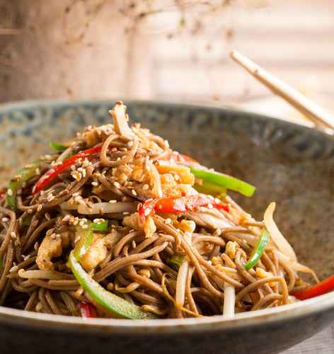 Soba Noodle Bowl with Scrambled Eggs and Vegetables - Kymi Kitchen-meal prep NYC-private chef NYC