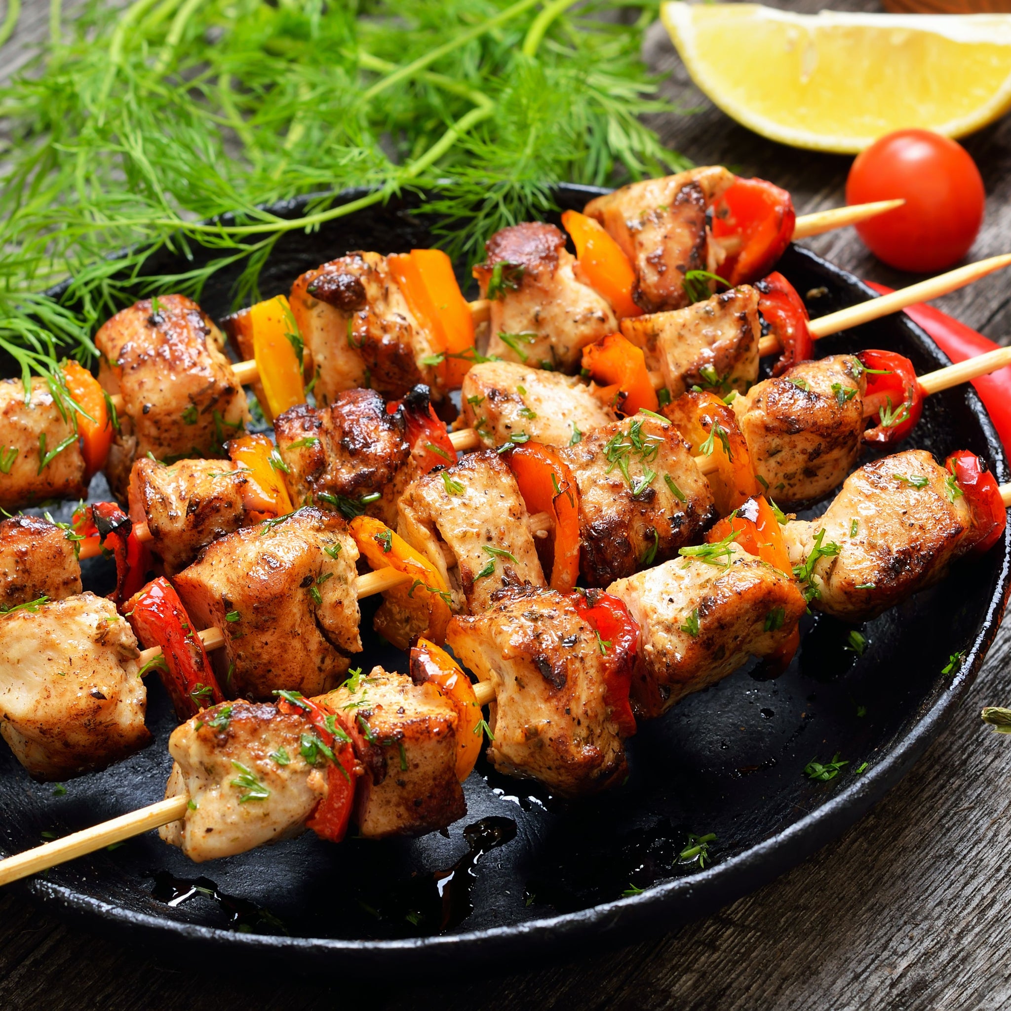 Grilled Chicken and Vegetable Skewers