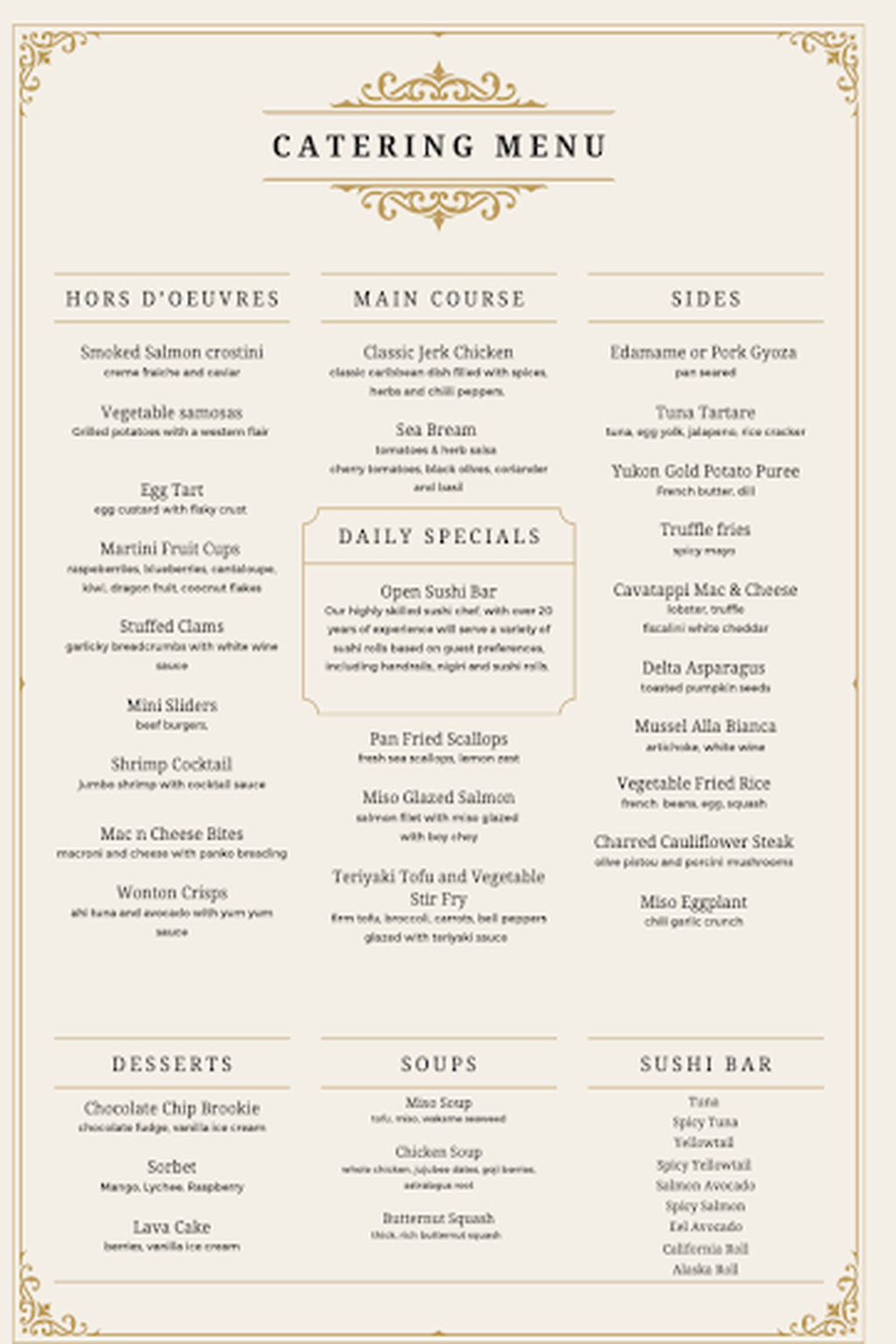 catering menu image