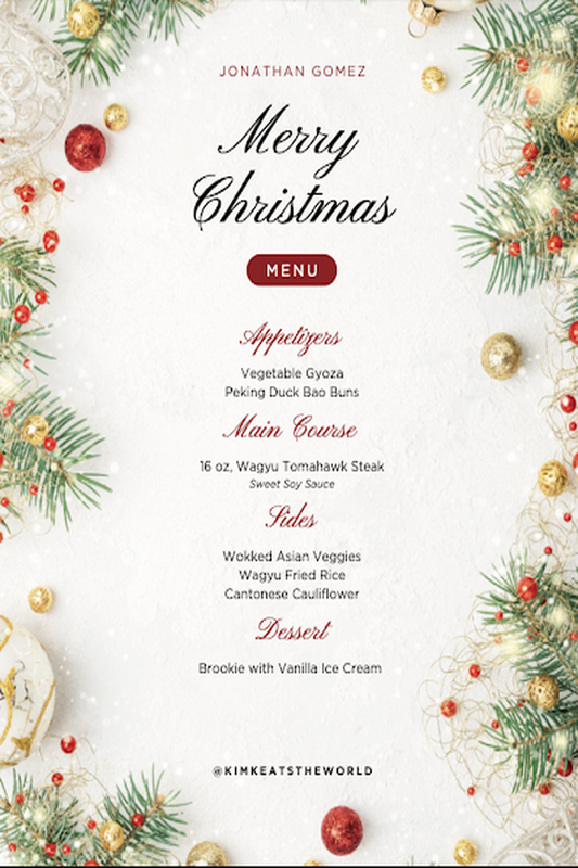 Menu Food Extra Sample Sample Menus